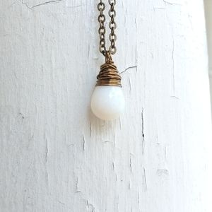 Vintage Glass Wire wrapped necklace